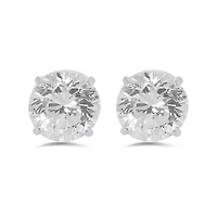 10K Gold 6mm Round Cubic Zirconia Studs