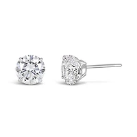 10K Gold 6mm Round Cubic Zirconia Studs