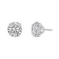 10K White Gold 8mm Round Cubic Zirconia Studs