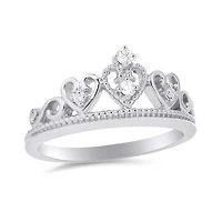 Sterling Silver Diamond Crown Ring