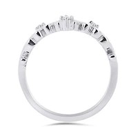 Sterling Silver Diamond Crown Ring