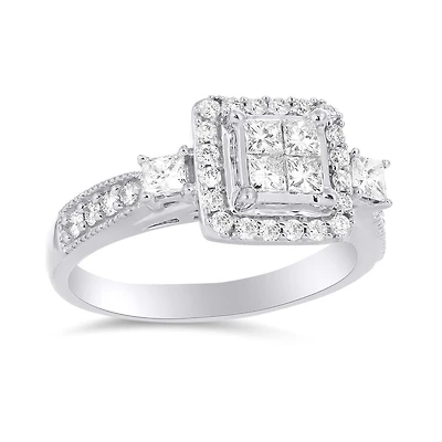 10K White Gold 1.00CTW Princessa Set