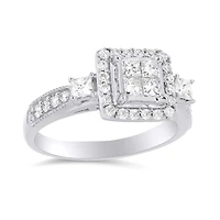 10K White Gold 1.00CTW Princessa Set