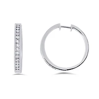Sterling Silver 0.18CTW Hoop Earrings