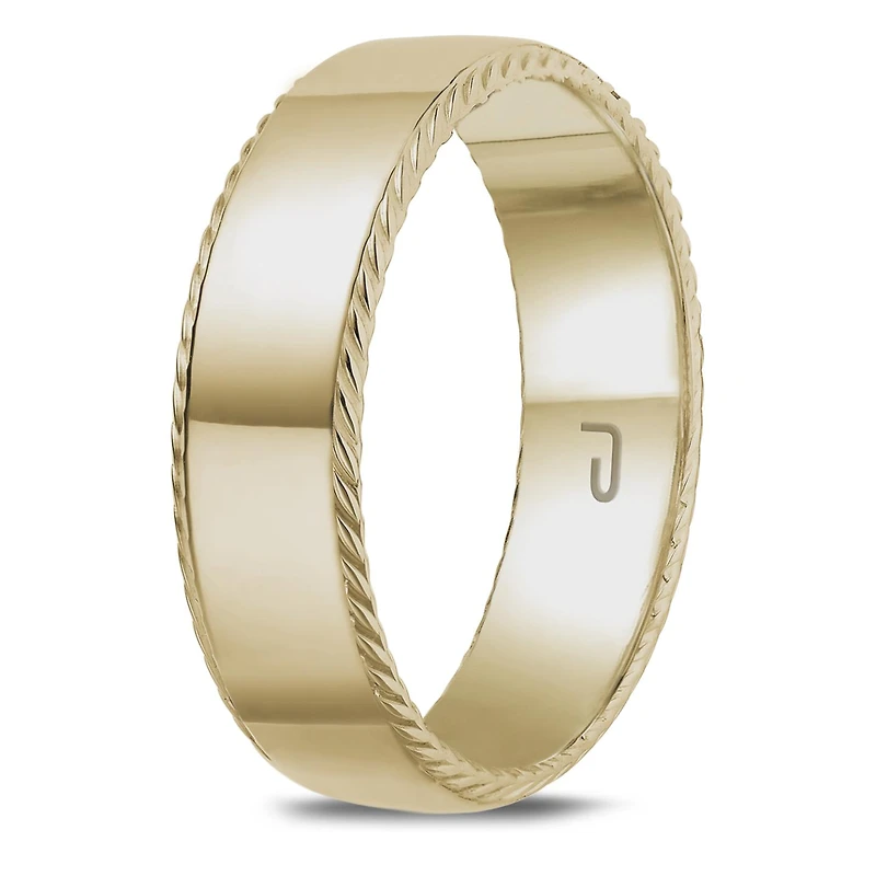 10K Yellow Gold 6mm Carved Band