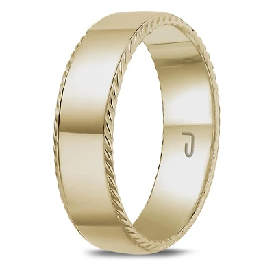 10K Yellow Gold 6mm Carved Band