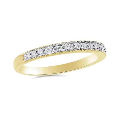 10K Yellow Gold 0.12CTW Stackable Diamond Ring