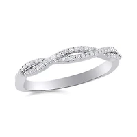 10K White Gold 0.12CTW Stackable Diamond Ring