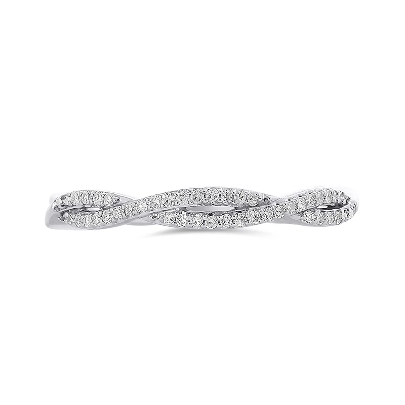 10K White Gold 0.12CTW Stackable Diamond Ring
