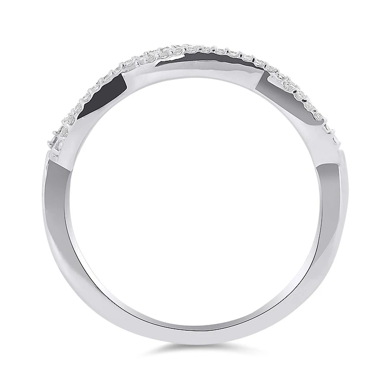 10K White Gold 0.12CTW Stackable Diamond Ring