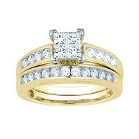 14K Yellow Gold 1.00CTW Princessa Bridal Set
