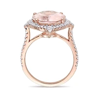 Julianna B 14K Rose Gold Morganite, White Sapphire & Diamond Ring
