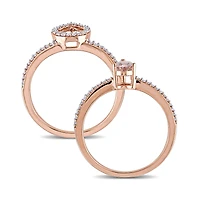 Julianna B 10K Rose Gold 0.33CTW Diamond & Morganite Bridal Set