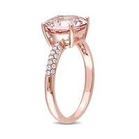 Julianna B 14K Rose Gold 0.20CTW Diamond & Morganite Ring