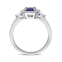 Julianna B 14K White Gold Blue Sapphire, Sapphire & Diamond Ring