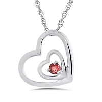 Sterling Silver Ruby Heart Pendant