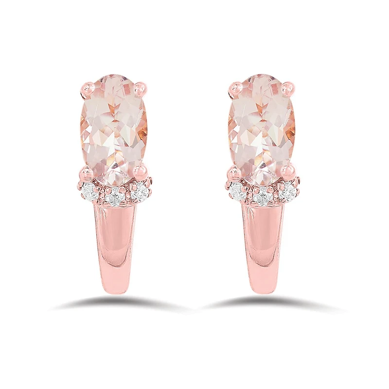 10K Rose Gold Morganite Earrings