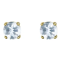 10K Yellow Gold Aquamarine Stud Earrings