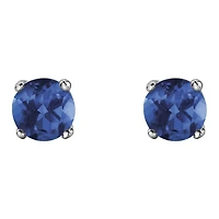 10K White Gold Sapphire Stud Earrings