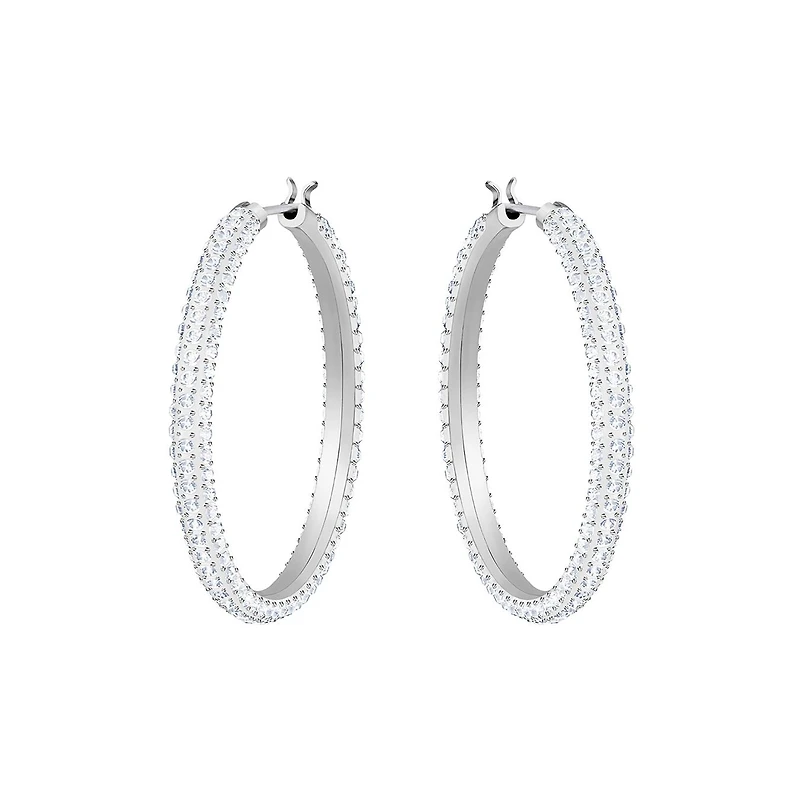 Swarovski Stone Hoop Pierced Earrings