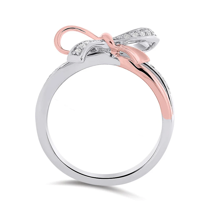 Enchanted Disney Sterling Silver 10K Rose Gold Diamond Ring