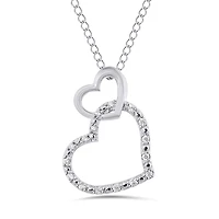 Sterling Silver Diamond Heart Pendant