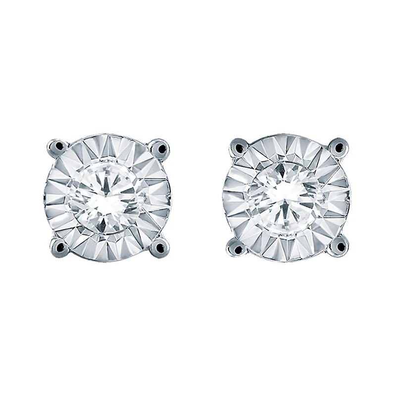 10K White Gold 0.25CTW Diamond Studs