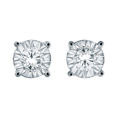 10K White Gold 0.25CTW Diamond Studs