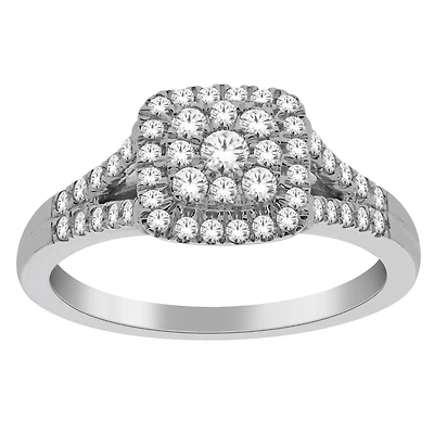 10K White Gold 0.50CTW Diamond Fashion Ring