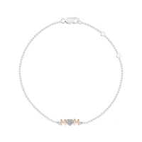 Sterling Silver & Rose Gold Diamond Mom Bracelet