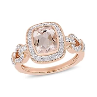 Julianna B 10K Rose Gold 0.32CTW Diamond & Morganite Ring