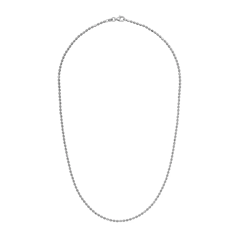 Sterling Silver 24" 2mm Diamond Cut Necklace