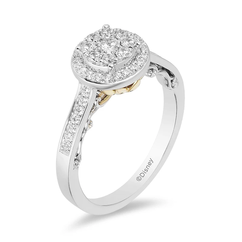 Enchanted Disney Fine Jewellery 14K White & Yellow 0.50CTW Tiana Bridal Ring