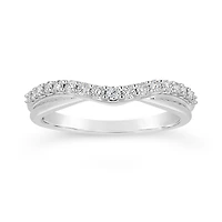 14K White Gold 0.25CTW Contour Diamond Band