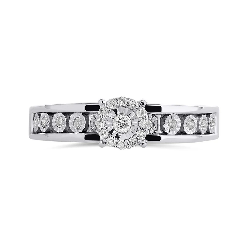 10K White Gold 0.15CTW Trio Bridal Ring