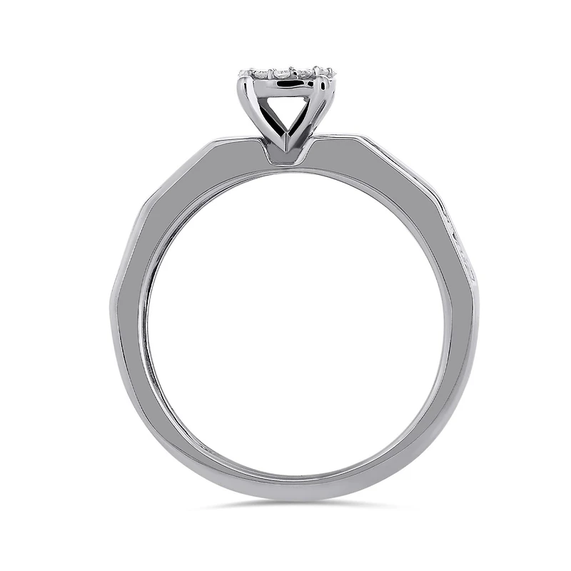 10K White Gold 0.15CTW Trio Bridal Ring