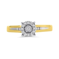 10K Yellow and White Gold 0.13CTW Trio Bridal Ring