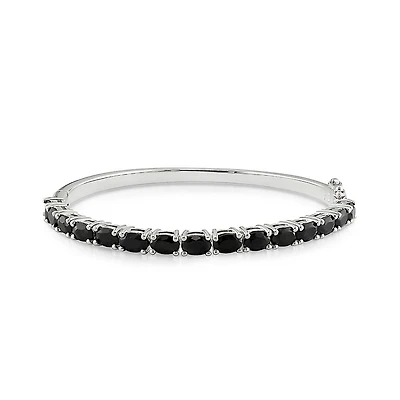 Julianna B Sterling Silver Black Sapphire Bangle