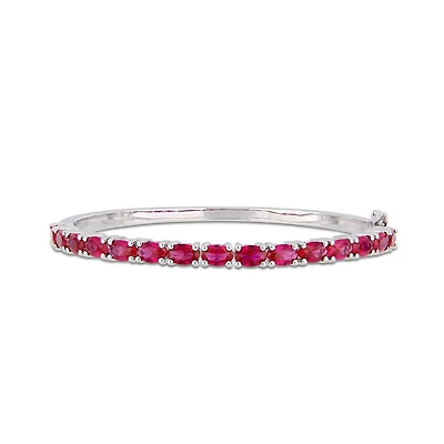 Julianna B Sterling Silver Created Ruby Bangle