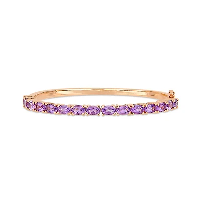 Julianna B Sterling Silver & 18K Rose Gold Plated Amethyst Bangle