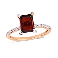 Julianna B 10K Rose Gold 0.10CT Diamond & Garnet Fashion Ring
