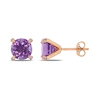 Julianna B 10K Rose Gold 0.024CTW Diamond & Amethyst Earrings