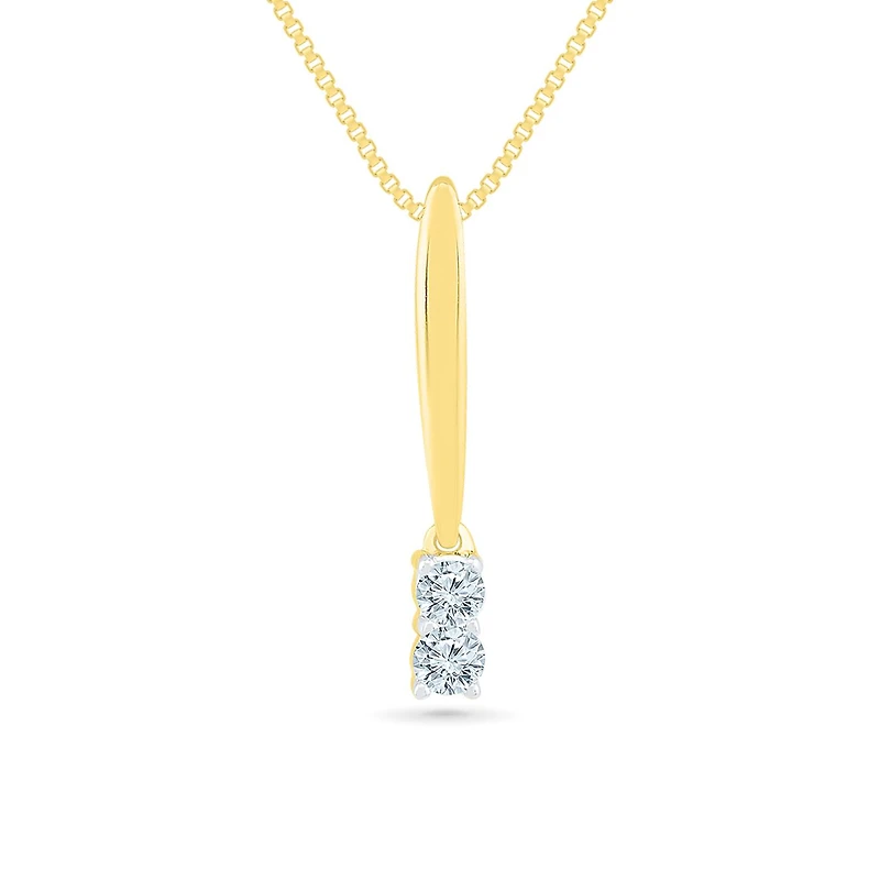 10K Yellow Gold Two-Stone Diamond Pendant