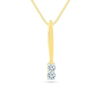 10K Yellow Gold Two-Stone Diamond Pendant
