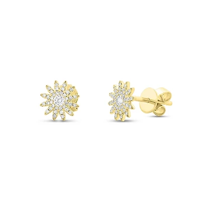 14K Yellow Gold 0.24CTW Diamond Stud Earrings