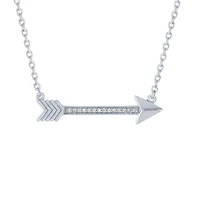 Diamond Addiction Sterling Silver Diamond Arrow Necklace