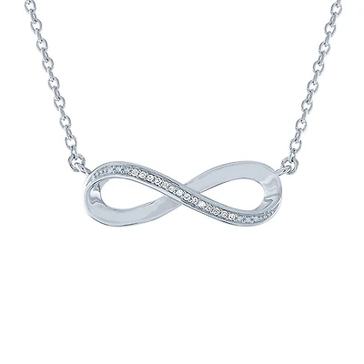 Diamond Addiction Sterling Silver Diamond Infinity Necklace