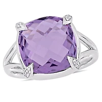 Julianna B Sterling Silver Amethyst & White Topaz Fashion Ring