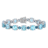 Julianna B Sterling Silver Sky Blue Topaz & London Blue Topaz Bracelet
