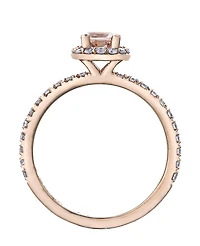 10K Rose Gold Morganite & 0.45CTW Diamond Bridal Ring